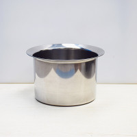 潮意不锈钢直型油缸油鼓大调料盅汤和面盆加深酒店厨房装菜盆可配漏勺 内径24cm直油缸