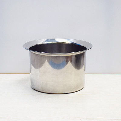 潮意不锈钢直型油缸油鼓大调料盅汤和面盆加深酒店厨房装菜盆可配漏勺 内径24cm直油缸