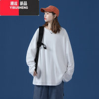 YIBUSHENG白色t恤女2024新款季正肩短袖宽松oversize上衣大码版女装