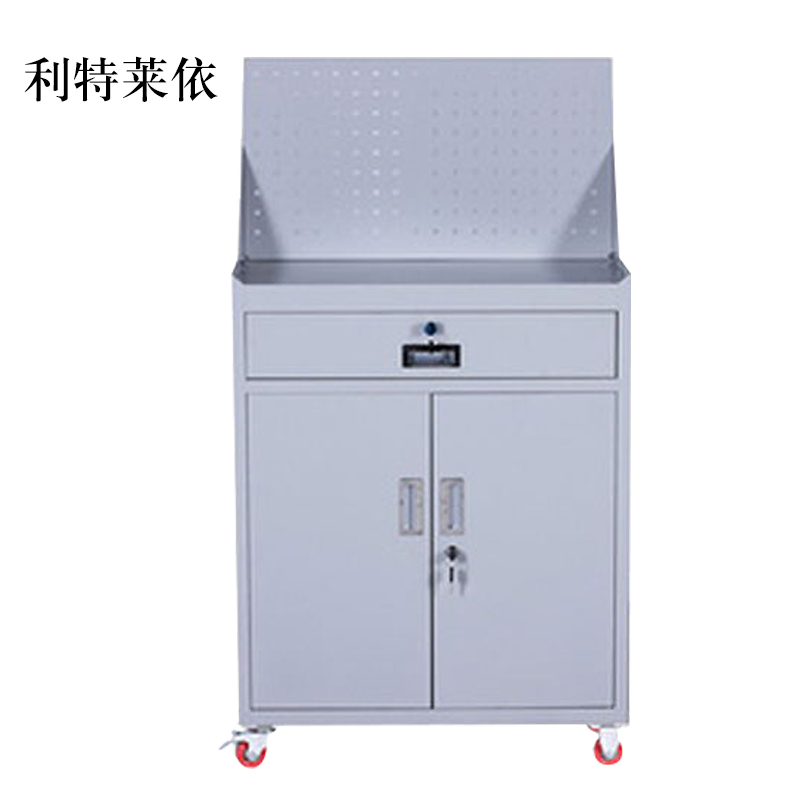 利特莱依工具柜加厚铁皮储物柜工厂车间用带抽屉汽修多功能收纳柜灰白色一斗小柜含轮子
