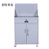 利特莱依工具柜加厚铁皮储物柜工厂车间用带抽屉汽修多功能收纳柜灰白色一斗小柜含轮子
