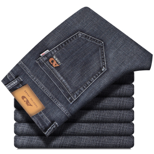 金盾(KIN DON)男士牛仔裤男宽松直筒弹力休闲男裤秋冬季百搭大码长裤子男装