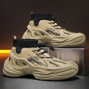 休闲运动鞋男士秋冬季高帮男鞋新款增高潮鞋男款一脚蹬袜子鞋