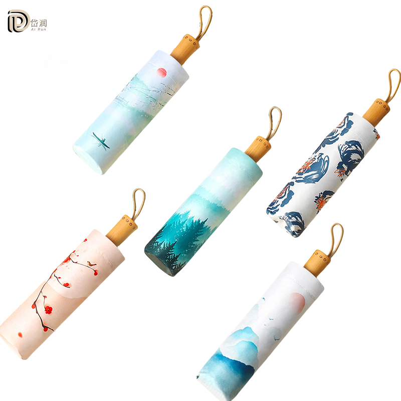 岱润 雨伞 复古黑胶遮阳伞 把