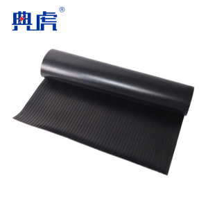 典虎 绝缘橡胶板 黑色条纹 25kv 5米*1米*8mm 卷