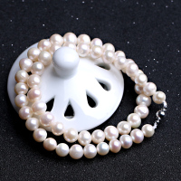 淡水珍珠唯美高贵女款项链圆珠锁骨链白色玫瑰金色时尚优雅饰品送女朋友老婆情人节七夕生日礼物