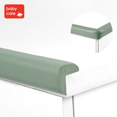 babycare宝宝安全防撞条婴儿防护包边条加厚加宽儿童桌角护角2米防撞加厚角L型雾绿4010