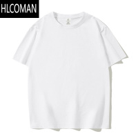 HLCOMAN纯色韩版短袖t恤男2025新款宽松半袖打底衫男款上衣夏季