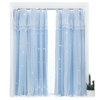 美帮汇免打孔安装小窗帘魔术贴自粘简易全遮光布短帘出租房2023新款