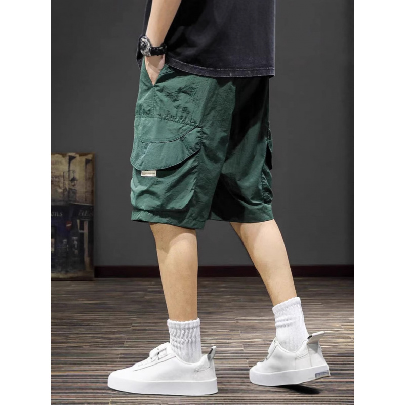 夏季运动裤户外工装裤时尚休闲裤男宽松大口袋五分裤