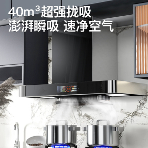 [保5年]欢呼好太太 升降款抽油烟机欧式 顶吸式T型40立方脱排直吸自动清洗家用厨房吸油机排烟罩自行安装T168