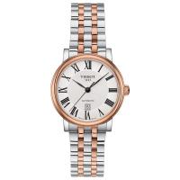 TISSOT卡森臻我系列腕表白盘间金表带休闲商务女手表 T1222072203300