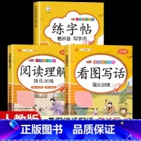 [3本]看图写话+阅读理解+练字帖 二年级下 [正版]看图写话一年级二年级上册下册人教版老师每日一练专项强化训练范文大全