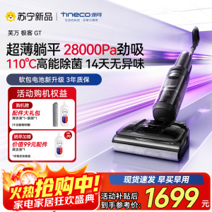 添可极客GT[110℃高能除菌 28Kpa劲吸 14天无异味]超薄躺平0缠毛洗地机自清洁扫地机器人