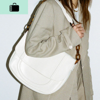 小众设计个性亚克力链条休闲单肩包女2020新款柔软百搭复古斜挎包NEW LAKE 奶白色女斜挎包