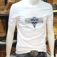 男士丝光棉短袖T恤韩版修身刺绣潮流青少年学生休闲半袖薄款上衣_1