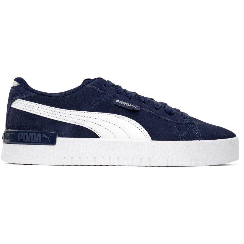 彪马(Puma)女款休闲板鞋海军蓝麂皮拼接 LaceUp运动鞋时尚潮流百
