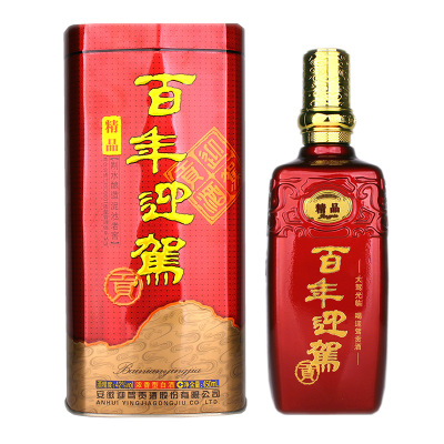 单瓶装 42度百年迎驾精品 浓香型白酒 450毫升 国产白酒