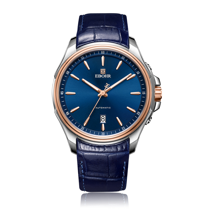 依波表(ebohr)探索者系列男士机械表时尚商务钢带礼盒日历5127