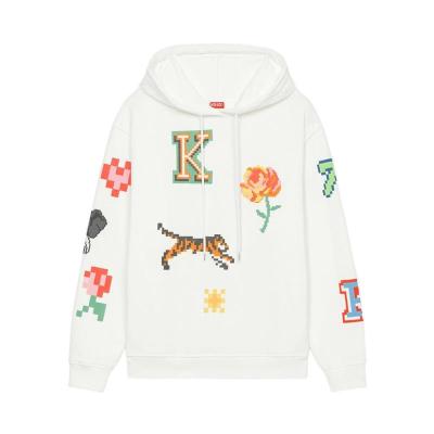 高田贤三(Kenzo)女运动卫衣套头衫连帽棉质舒适百搭配色刺绣休闲