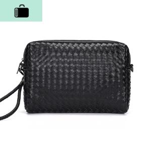 时尚男包手工编制皮质手拿包韩版新款手腕包街头潮流手机单肩挎包NEW LAKE 黑色预售7月20日左右男士手拿包 黑色预售7月20日左右