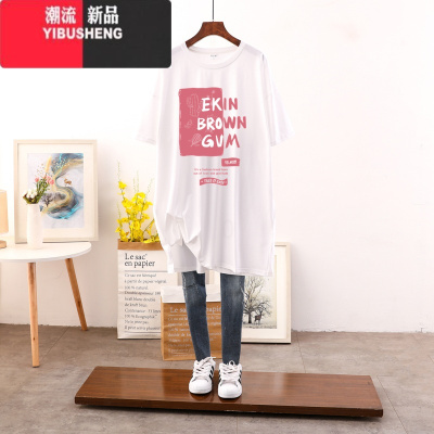 YIBUSHENG2024年季新款大码短袖女设计感小众t恤ins潮慵懒风宽松韩版半袖
