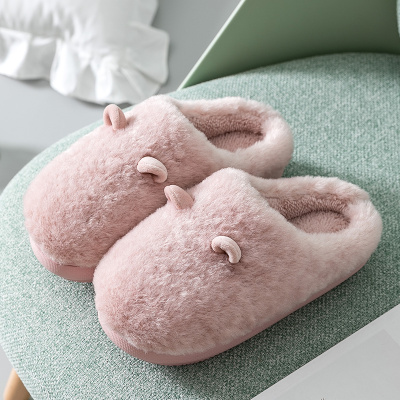 七色王国包头棉拖鞋女可爱家用冬季厚底秋冬天防滑毛毛拖鞋女冬外穿2020士拖鞋