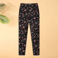 碎花妈妈裤年中老年女裤冬装衣服50岁松紧腰中年长裤冬款