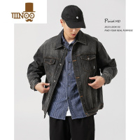 YANXU美式复古水洗痞帅牛仔外套男潮牌新款宽松情侣工装夹克
