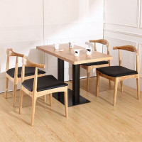 域赢餐桌家用现代简约铁艺桌子长方形餐厅奶茶店桌椅组合