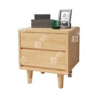 居将 JJ4030704 实木床头柜简约床边柜子收纳柜储物柜 直脚双抽款