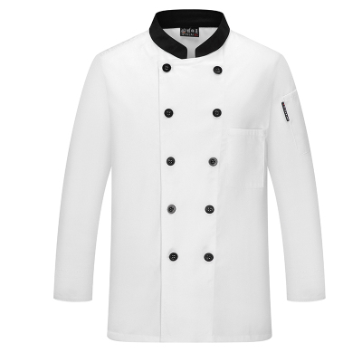 天鸣双排扣拼色厨师劳保服/件