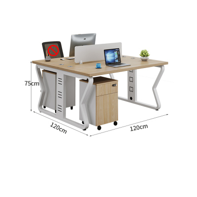 质凡职员办公桌卡座员工位办公室屏风工位 面对面两人位含柜 含安装