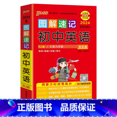 英语 初中通用 [正版]新2024图解速记初中语文数学英语物理化学地理生物历史道德与法治文言文古诗文单词词汇语法科学全套