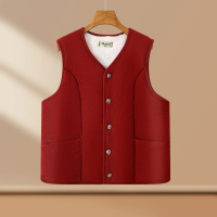 时尚年女装大码妈妈马甲冬装棉衣40岁中老年马夹棉服冬装外套加厚