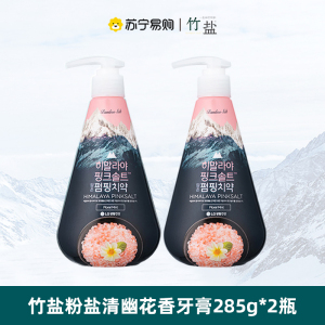 竹盐粉盐派缤牙膏285g大容量牙膏清新口气清幽花香冰澈薄荷