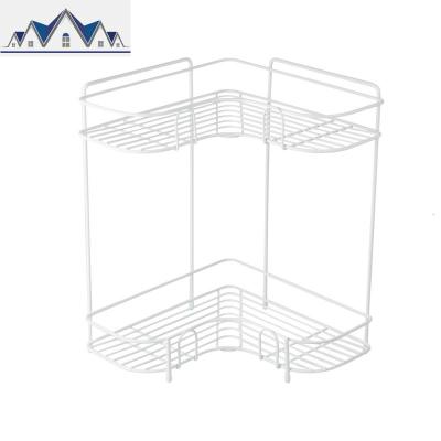 双层转角落地置物架浴室角落架桌面收纳架子厨房调味料收纳 三维工匠