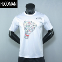 HLCOMAN超帅多国文字版羽球图案 高机能科技面料 Y家男款短袖T恤