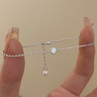 s925纯银锆石细手链女轻奢精致小众叠戴配饰学生党高颜值手饰送女朋友老婆情人节七夕生日礼物