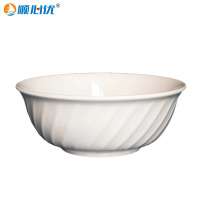 顺心优 仿瓷白色密胺碗 大碗 8英寸直径20cm/个