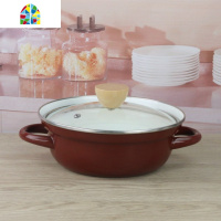 日式加厚搪瓷锅汤锅火锅小煮锅防溢锅桌上锅平底火锅小肥圆搪瓷锅 FENGHOU 26cm浅紫色大肚锅4L