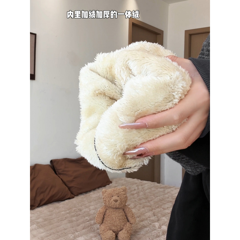 加绒裤子女冬加厚绒裤新款梨型身材胖mm大码显瘦阔腿冬裤