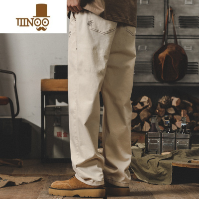 YANXU美式260g弹力休闲裤男秋季潮牌简约百搭直筒工装裤子男