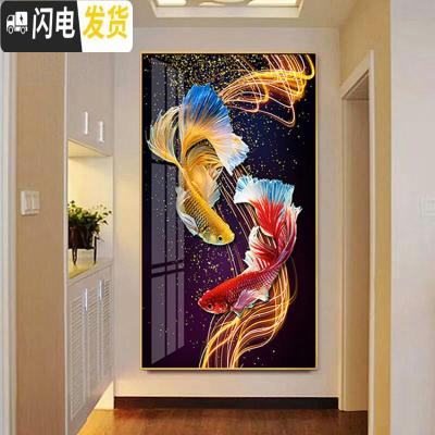 三维工匠十字绣2019年新款5D水晶点粘贴砖玄关客厅钻石画 满钻全贴[80*140厘米]配套铝合金带玻璃背板画框联系客服