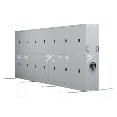 臻远ZY-MJJA-07 手摇密集架移动档案柜钢制轨道密集柜 通双节 一列七组