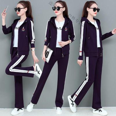 珂卡慕(KEKAMU)设计师品牌女装潮牌春装运动休闲套装女2020年春春季新款时尚洋气运动服连帽卫衣三件套潮