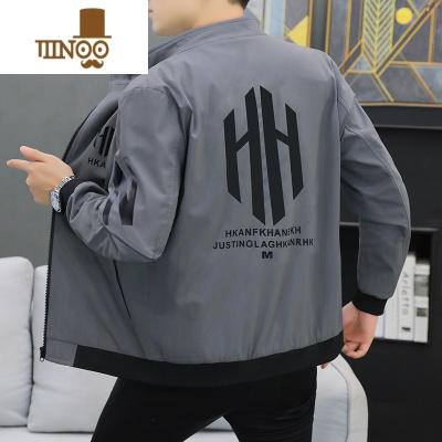 YANXU2023新款春季外套男潮流帅气时尚休闲夹克上衣立领棒球服拉链