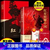 [配套人教版]红星照耀中国+红岩 [正版]红星照耀中国原著完整版八年级上必读 理想红心闪耀照祖国 红星耀红是红旗照亮红里