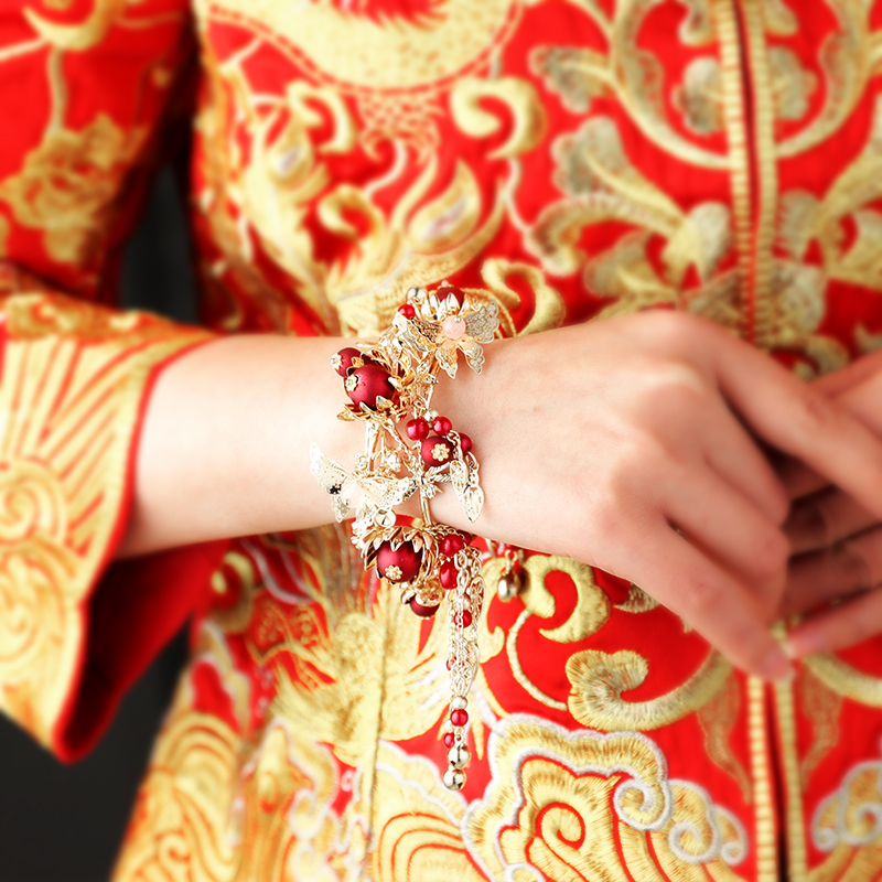 chunmi新娘手镯古装中式秀禾服配饰古代龙凤镯子结婚秀禾饰品古风首饰