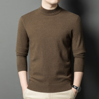 濮院羊毛衫男款冬季半高领精仿可机洗羊毛加厚保暖打底毛衣男